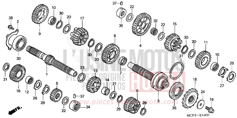 TRANSMISSION for VTR1000 SP-2 ROSS WHITE (NH196B) from 2002